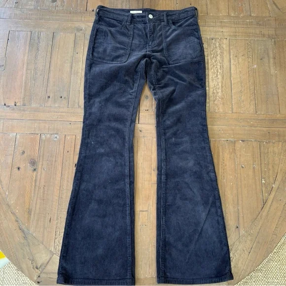 Anthropologie Pilcro 26 Icon Flare Corduroy Pants Jeans charcoal gray - Picture 2 of 12